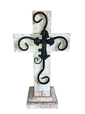 Wood Wrought Iron Cross