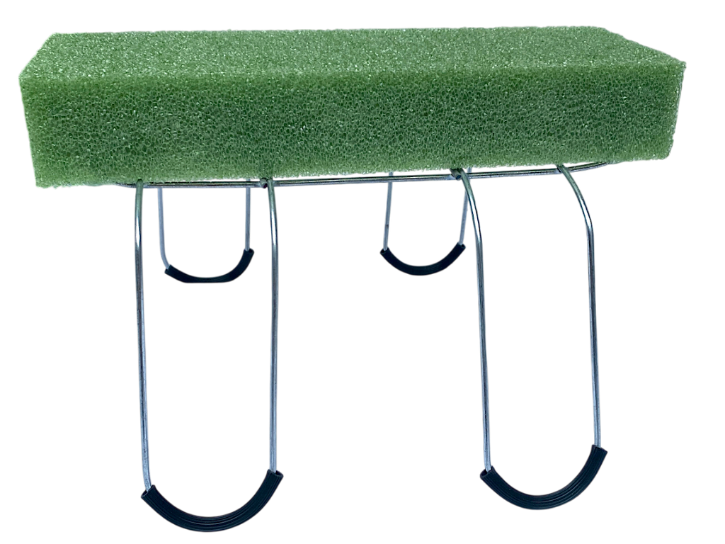 12 Inch Galvanized Wire Headstone Saddle with Foam Attached ~Rustproof