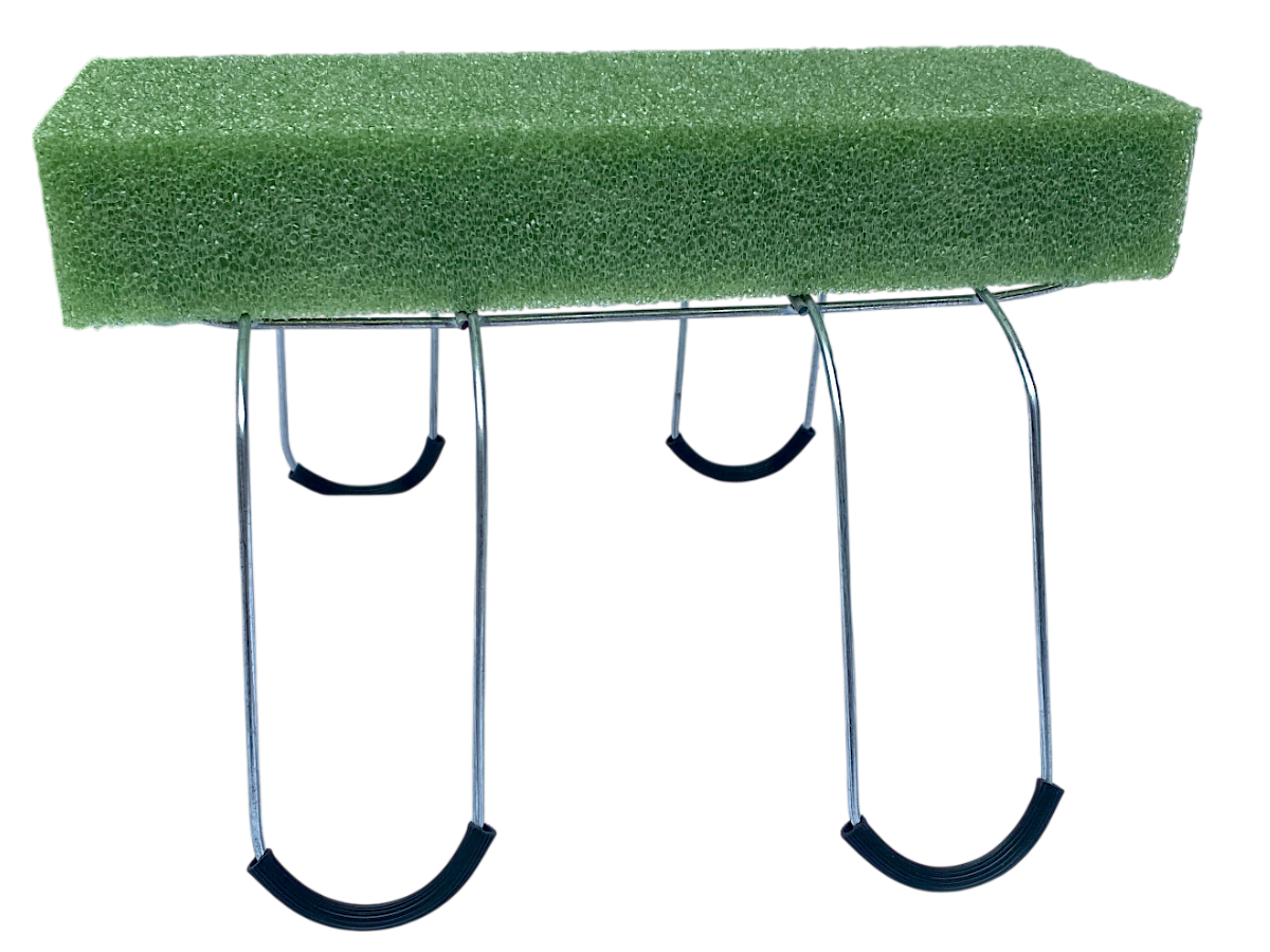 12 Inch Galvanized Wire Headstone Saddle with Foam Attached ~Rustproof