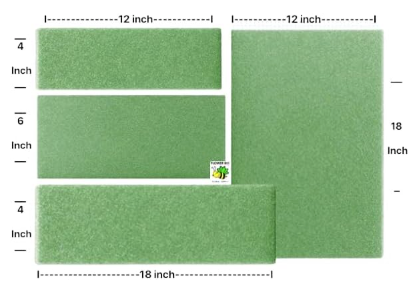 Floral Craft Dry Foam Porous Green Quarter Sheet 2" x 12" x 18"