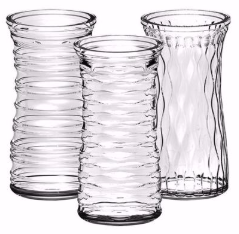 9 3/4" Glass Rose Vase Clear Asst. #973