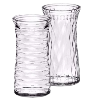 9 3/4" Glass Rose Vase Clear Asst. #973