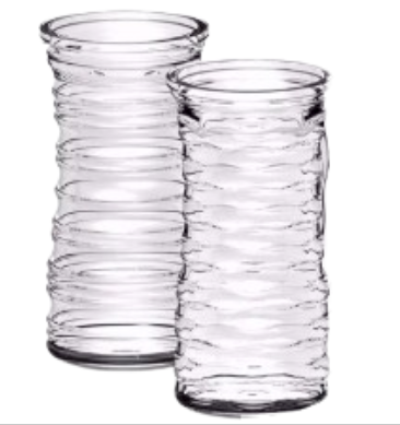 9 3/4" Glass Rose Vase Clear Asst. #973