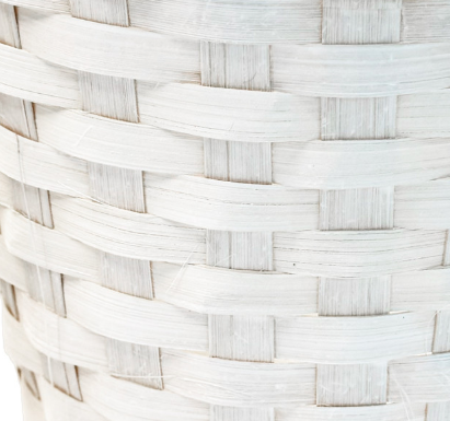 6" Bamboo Pot Cover Basket - White Wash