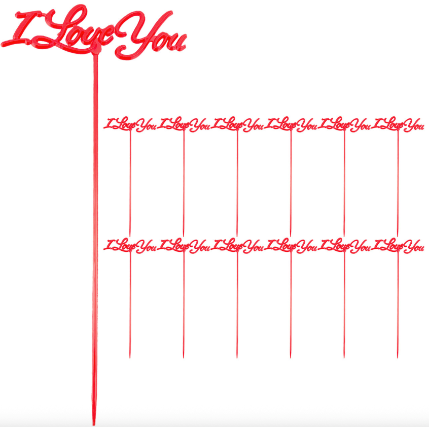 "I Love You" -Message Picks- 12 Pieces