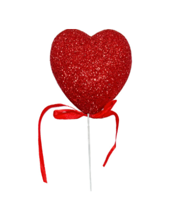 Glitter Heart Bow Picks