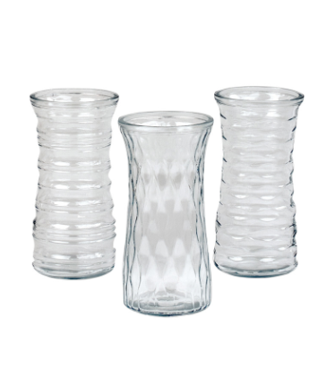 8 1/2" Rose Vase Clear