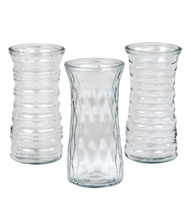 8 1/2" Rose Vase Clear