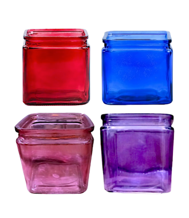5" Colored Glass Cube