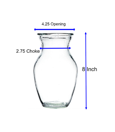 8" Rose Vase Clear