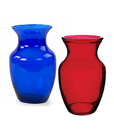 Colored Glass 8" Rose Vase