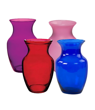 Colored Glass 8" Rose Vase