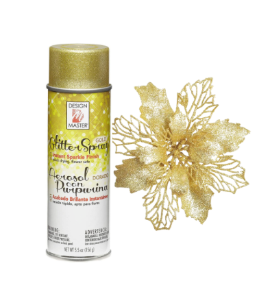Floral Glitter Spray ~Gold