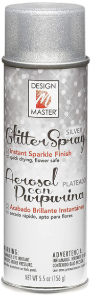 Floral Glitter Spray ~Silver