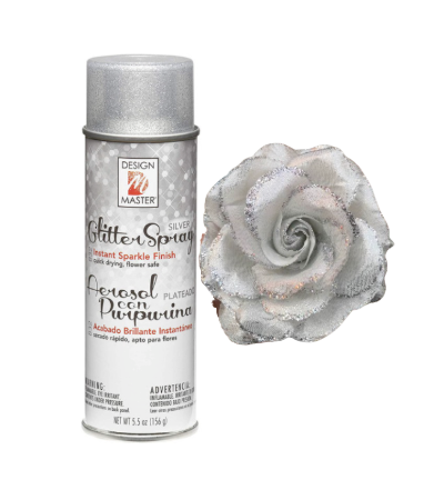 Floral Glitter Spray ~Silver