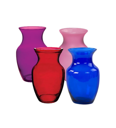 Colored Glass 8" Rose Vase