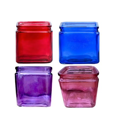 Colored Cube Glass Vase