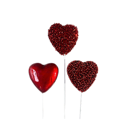18" Puffy Hearts Picks