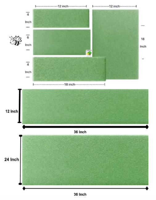 Floral Craft Dry Foam Porous Green Full Sheet 2" x 24" x 36"