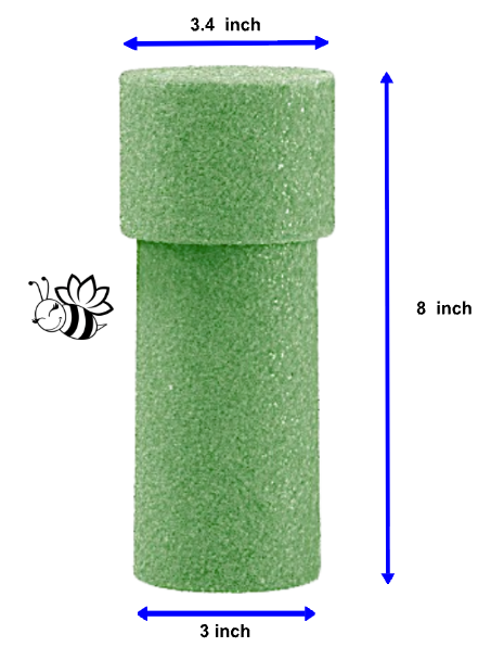 Dry Foam Cemetery Green Tapered Vase Insert 8" x 3" x 3" Case of 12