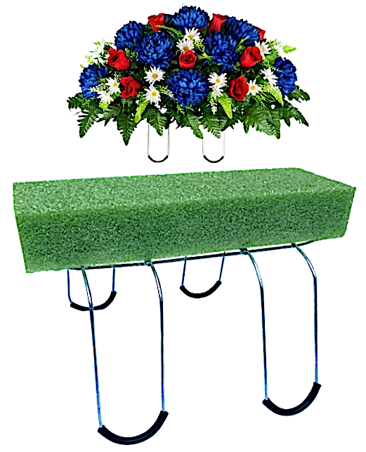 12 Inch Galvanized Wire Headstone Saddle with Foam Attached ~Rustproof