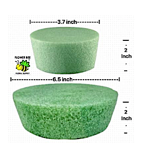 Dry Foam Cemetery Green Pot Inserts 3.7 x 3" x 2" Tapered Pot Insert