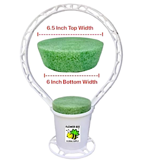 Dry Foam Cemetery Green Pot Inserts 6.5 x 6" x 2" Tapered Pot Insert