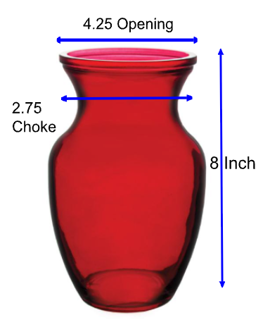 8" Glass Rose Vase -Colored Glass