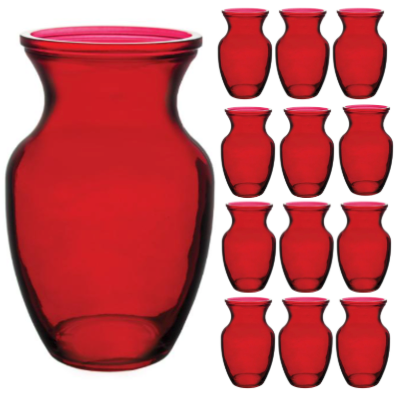 8" Glass Rose Vase -Colored Glass