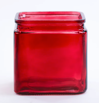 5" Glass Cube Vase -Colored Glass