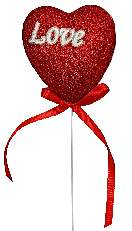 16" Heart & Bear Arrangement Pick - 4 Pieces