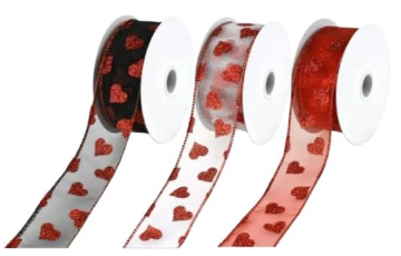 Sheer Wired Hearts Ribbon