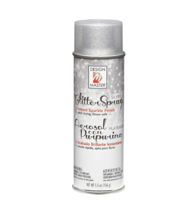 Floral Glitter Spray ~Silver